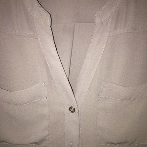 New York and Company gray sheer button down
